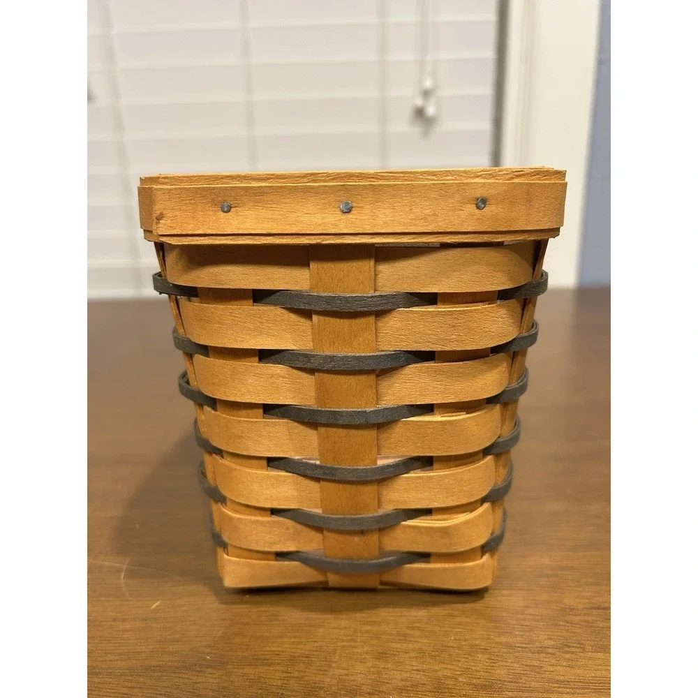 Longaberger '97 Heartland Small Spoon Basket Wooden Woven Handmade Plastic Liner